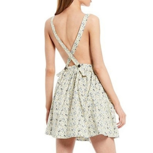 NWT Free People Petunia Cross Back Smocked Mini Dress. Size S - Picture 2 of 11